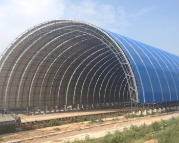 covered stockpile shed